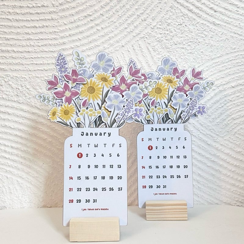 💐2024 Tafelkalender met bloeiende bloemen