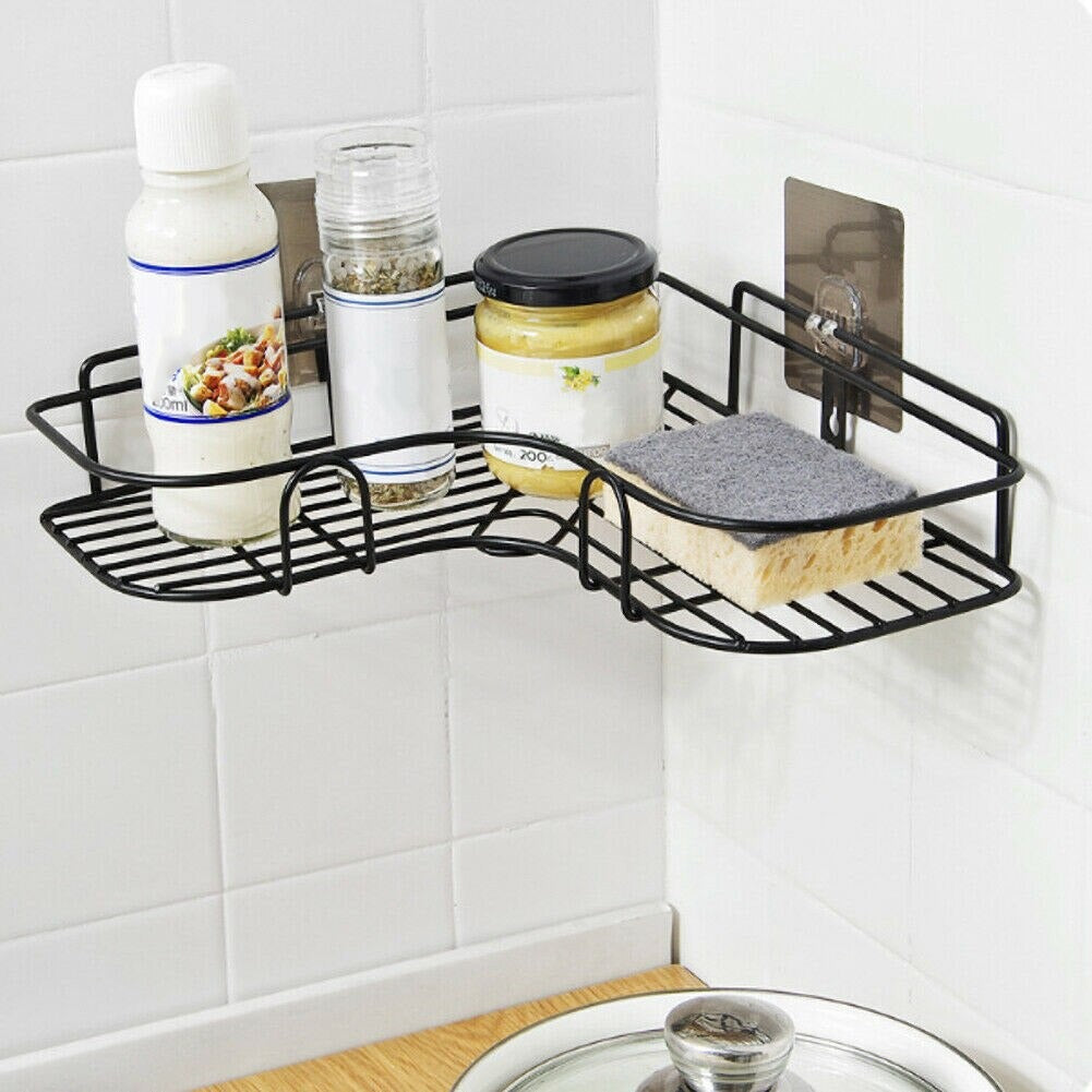 50% korting - MetalSink™ Multifunctionele wandhouder Zelfklevende wasbak organiser hoekplank Metalen opbergplank