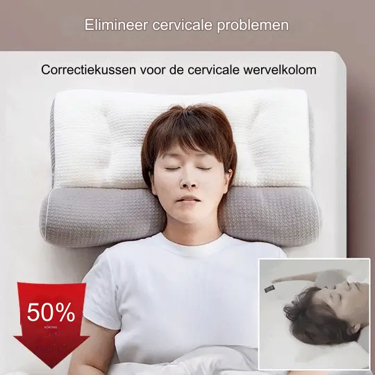 50% korting - SpineSaver™ Super Ergonomisch Kussen - Beschermt je nek en ruggengraat - Beperkt aanbod