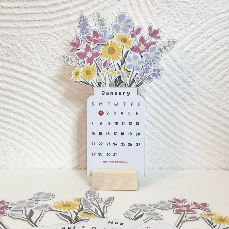 💐2024 Tafelkalender met bloeiende bloemen