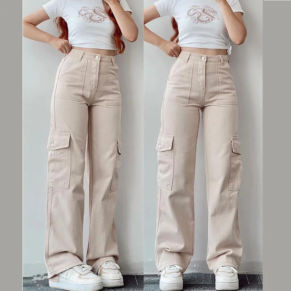 【Laatse dag Sale】Mid-waist Straight Fit Cargo Pants