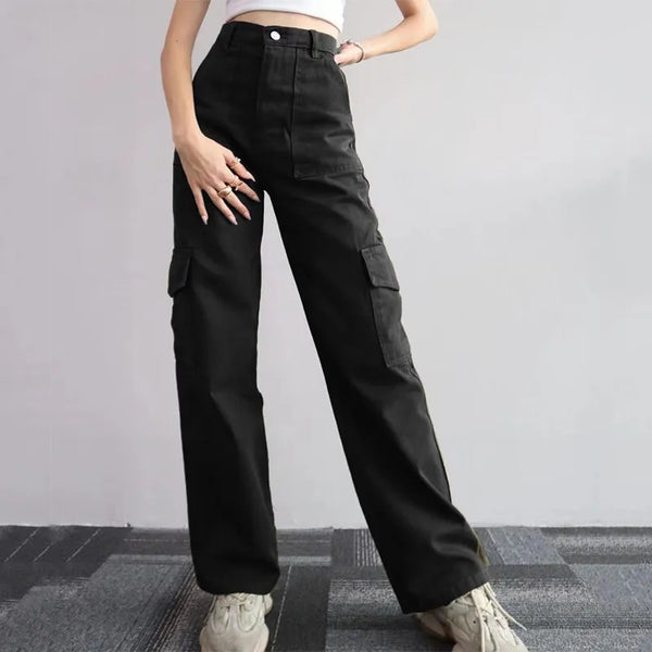 【Laatse dag Sale】Mid-waist Straight Fit Cargo Pants