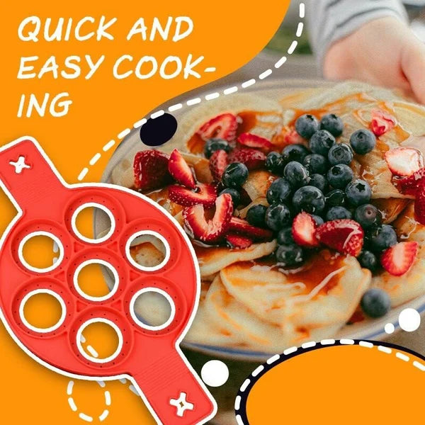 50% korting - QuickFlip™ pannenkoekenvorm met antiaanbaklaag - 1+1 Gratis