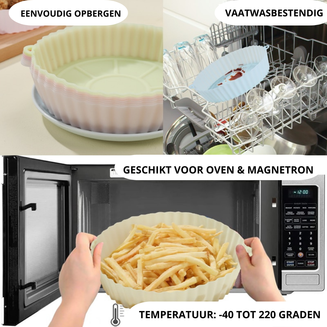 2+1 GRATIS | EZClean Fryer™ - Herbruikbare Airfryer Siliconen Bakjes