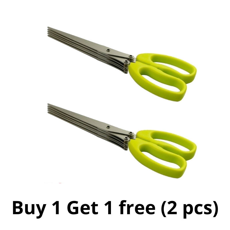 【LAST DAY SALE】5 Blade Kitchen Salad Scissors (Koop 1 Krijg 1 Gratis)