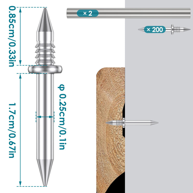 DubbelKop PlintPins | Naadloze spijkers met dubbele kop voor plintdraad (100 stuks)